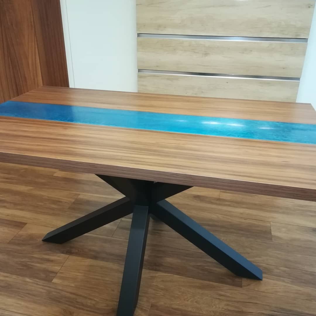 Mesa jantar "Nogueira Ocean Blue"