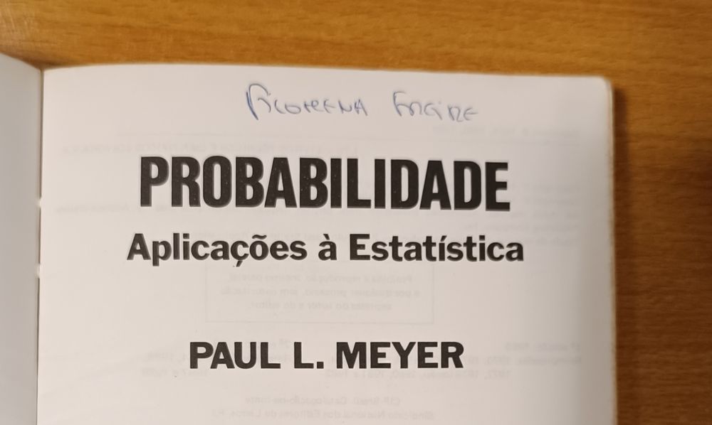 Livro: Probabilidade de Paul L. Meyer