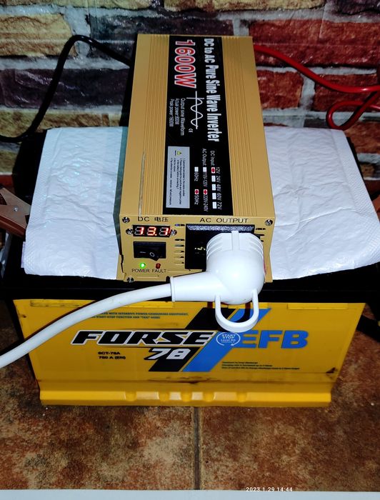 Інвертори 12 V / 220 V , 1600W ,"чистий синус ", в наявності.