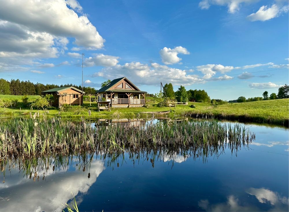 Domek blizniak nad  stawem Borsk Wiele Sielskie Kaszuby