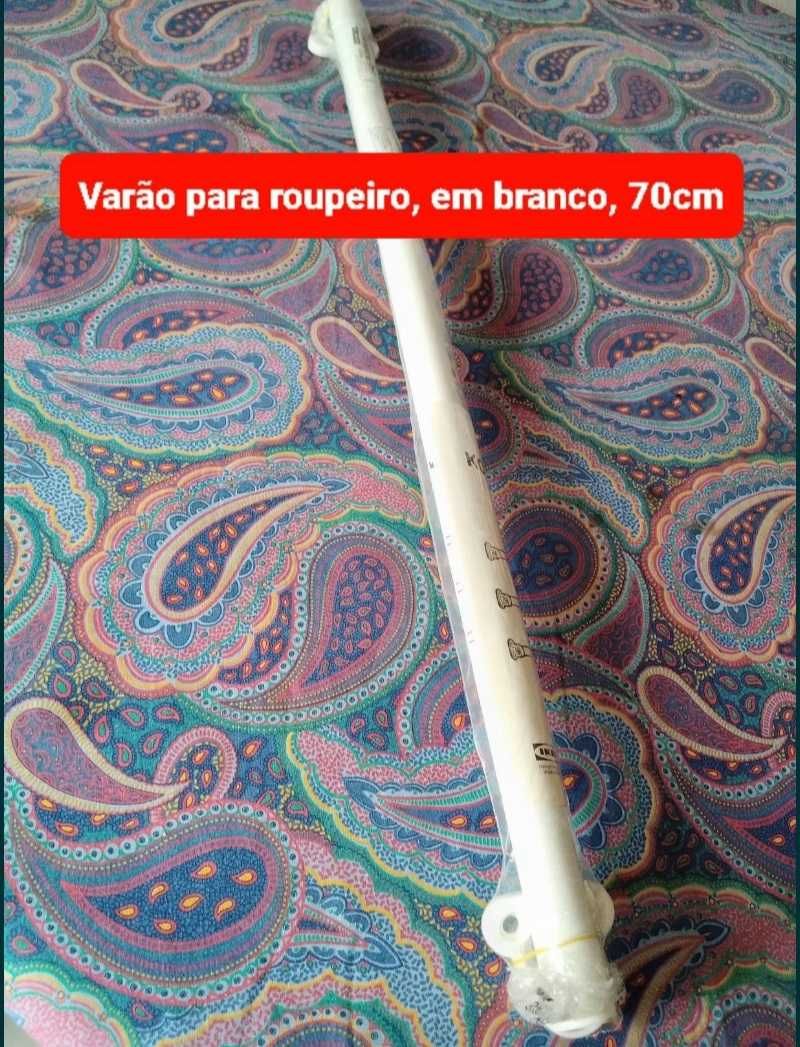 IKEA varão branco (70cm fixo) para roupeiro.
