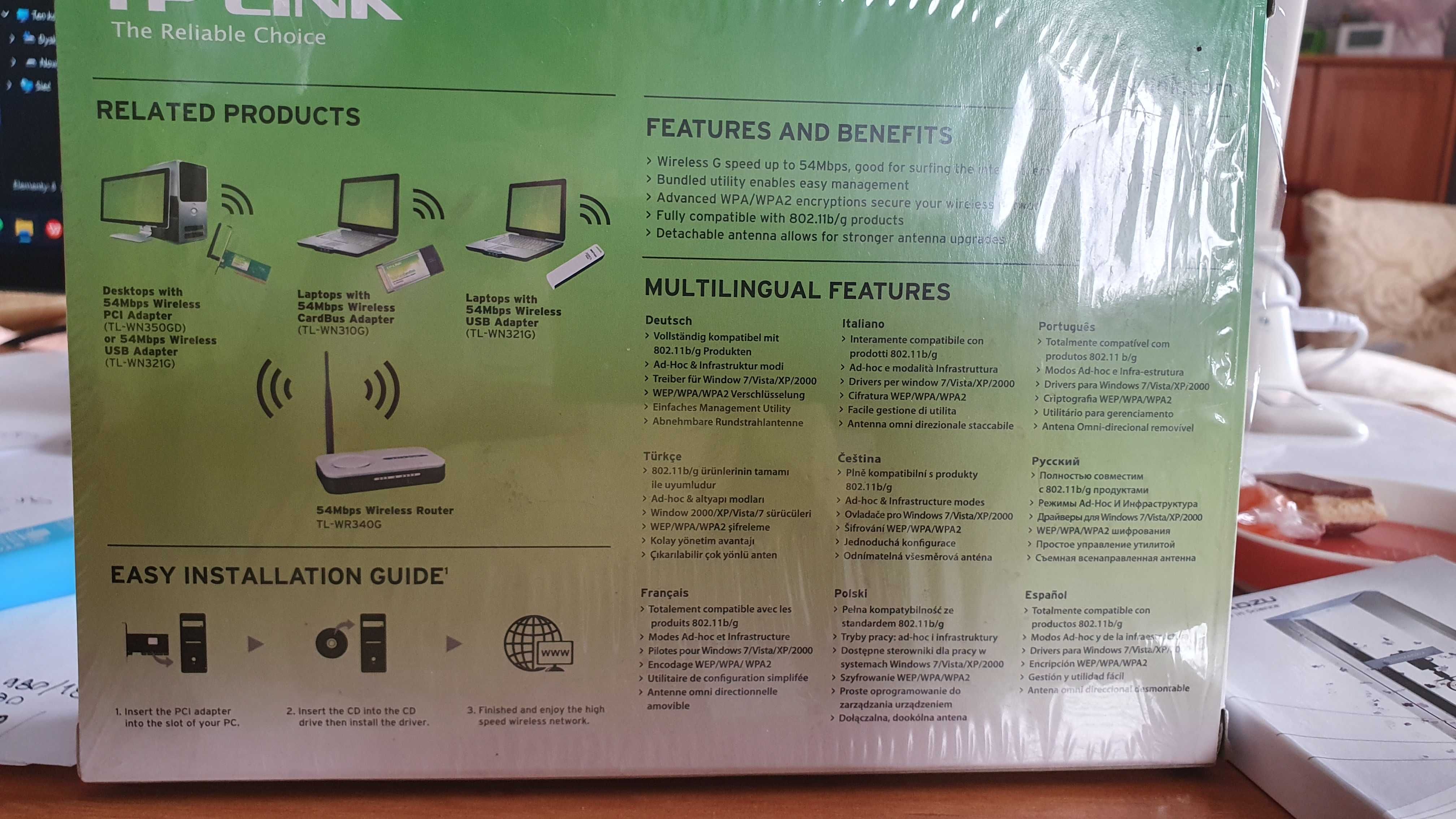 Karta sieciowa TP-Link TL-WN350GD 54Mb/s PCI WiFi