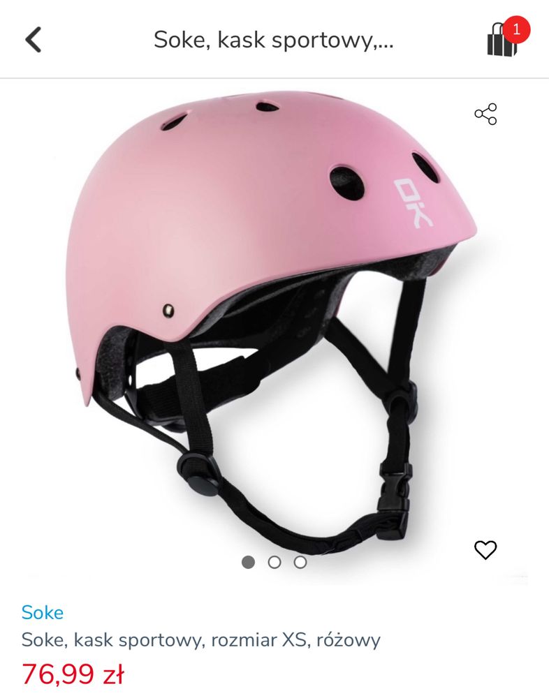 SOKE, kask sportowy rozowy dzidciecy xs/s