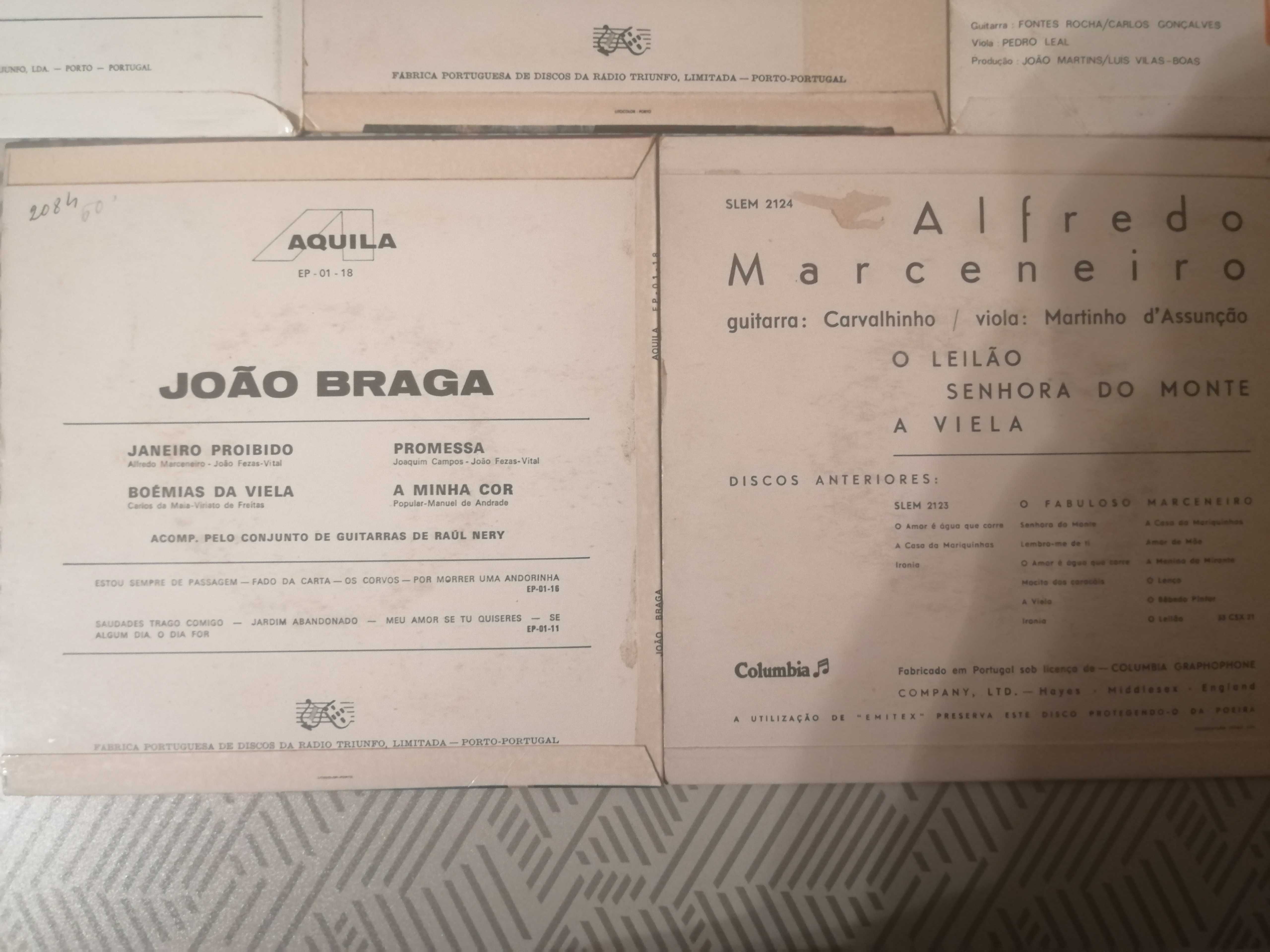 Discos Vinil Maxi João Braga e Alfredo Marceneiro.
