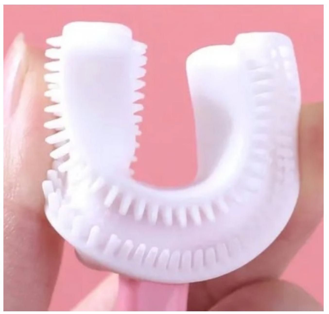 Прорізувач зубів U-подібна щітка капа 1-6 років   рожева і синя
