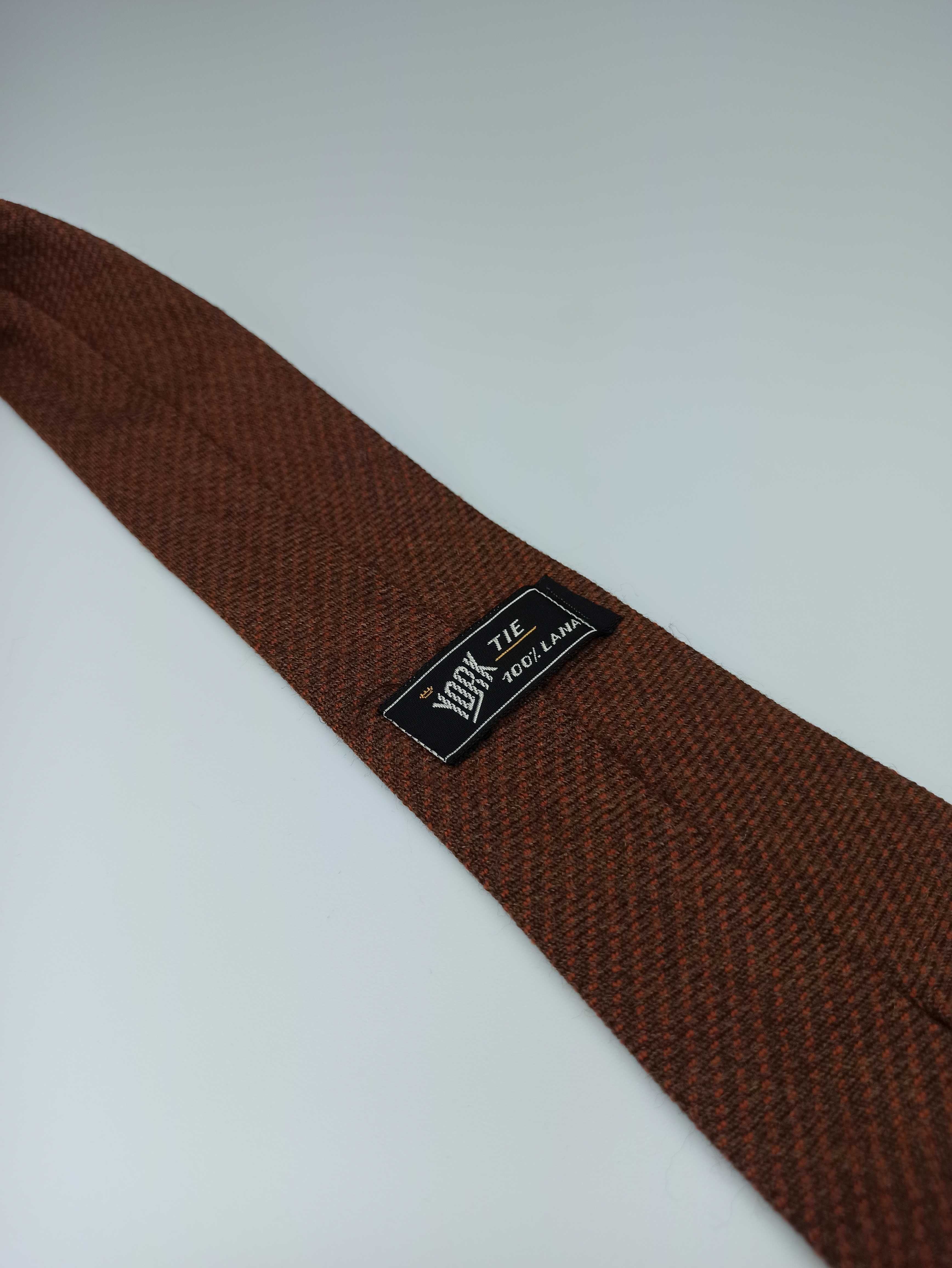 York Tie brązowy wełniany krawat v04