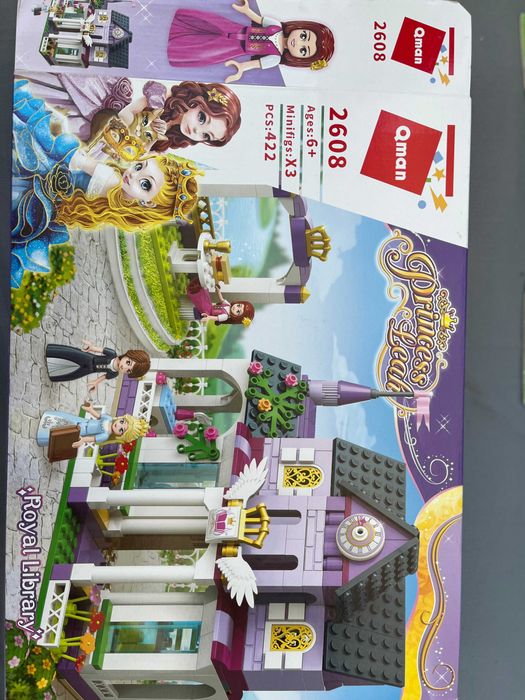 Конструктор Qman 2608 рожева серія, бібліотека, фігурки, 422 дет