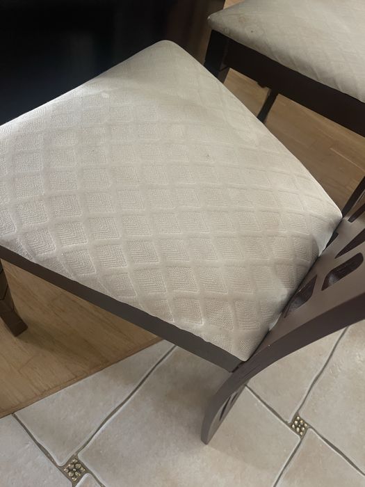 Stół rozkładany szklany 140-180cm + 6 krzeseł