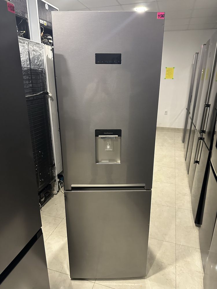 Холодильник No Frost 185 см нержавійка з диспенсером