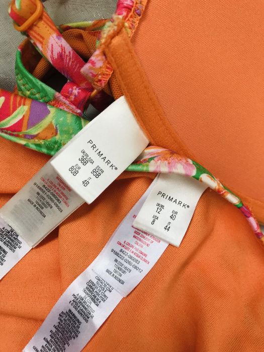 Купальник M L оранжевый в цветочный принт