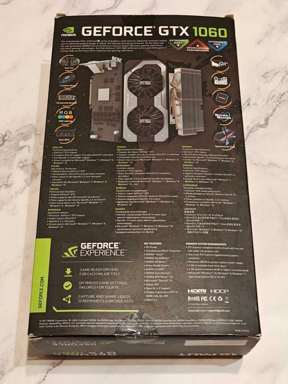 Вbдеокарта Palit JetStream GeForce Gtx 1060 6GB SUPER