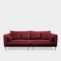 Stylowa sofa welurowa bordowa w super cenie!