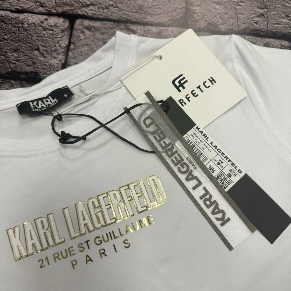 НОВЫЙ СЕЗОН 2024 женская белая футболка Karl Lagerfeld размеры: s-xxl