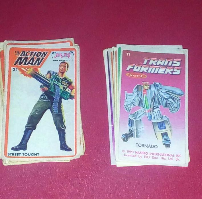 Наклейки Action Man фирмы Akas и Transformers фирмы Кent