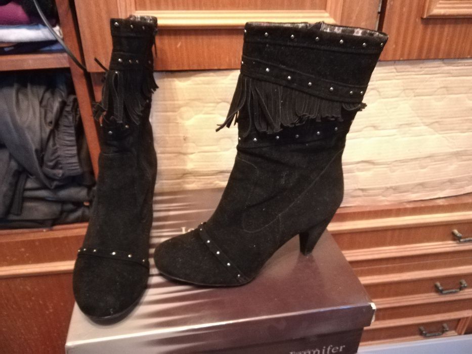 Buty botki czarne zamszowe rozmiar 41