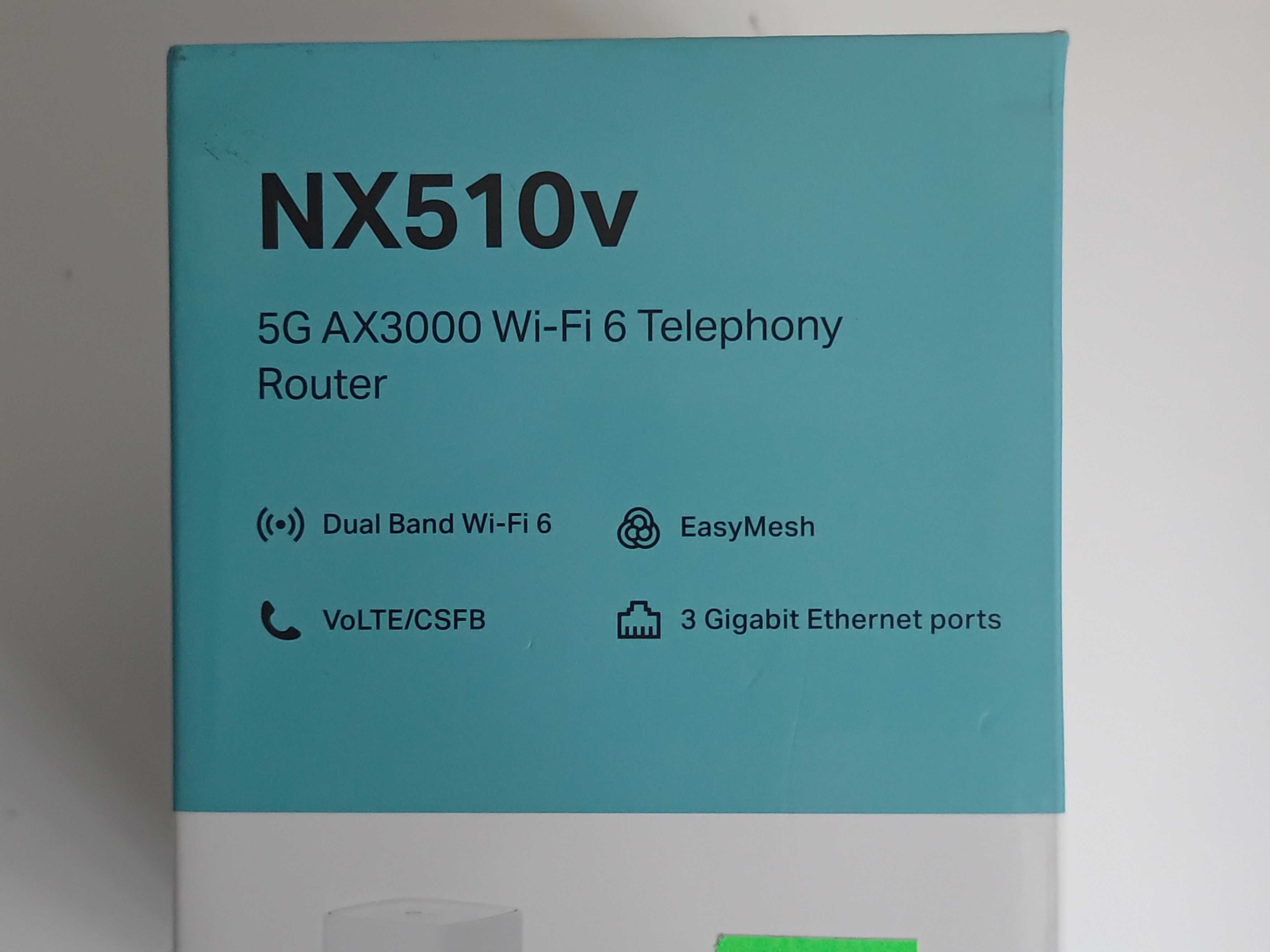 TP-Link 5G NX510v AX3000 Cat6, Dwupasmowy 2,4GHz / 5GHz, karta SIM