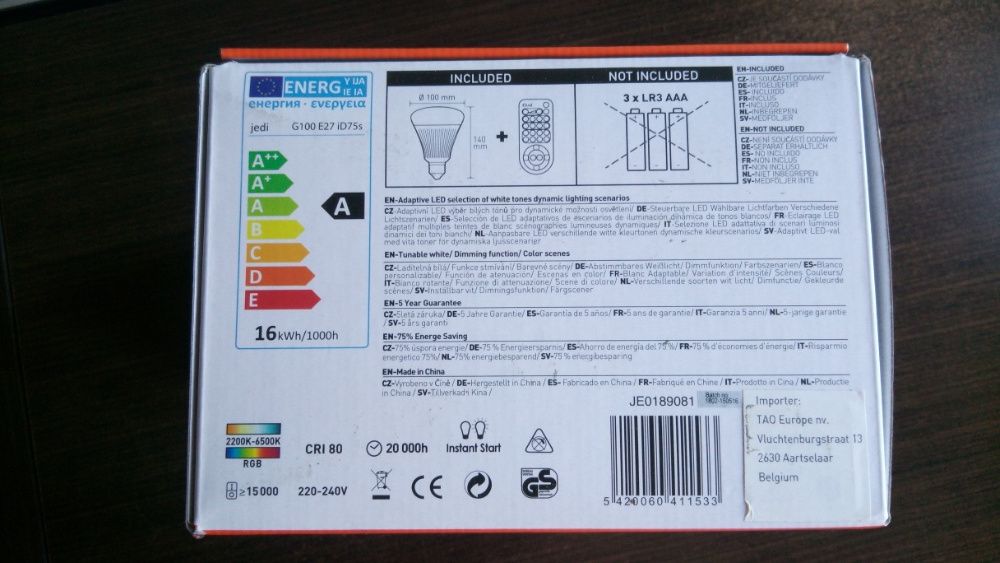 Lâmpada LED inteligente Jedi lighting como nova