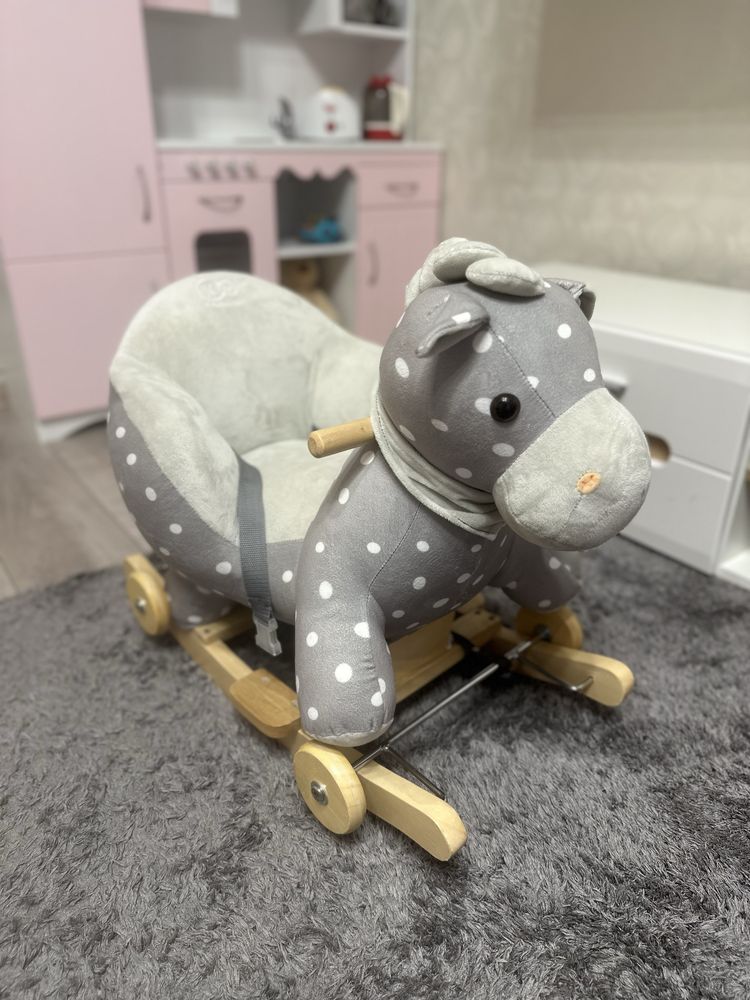 Лошадка-качалка с колесиками Kinderkraft Gray (KKZKONIGRY0000)