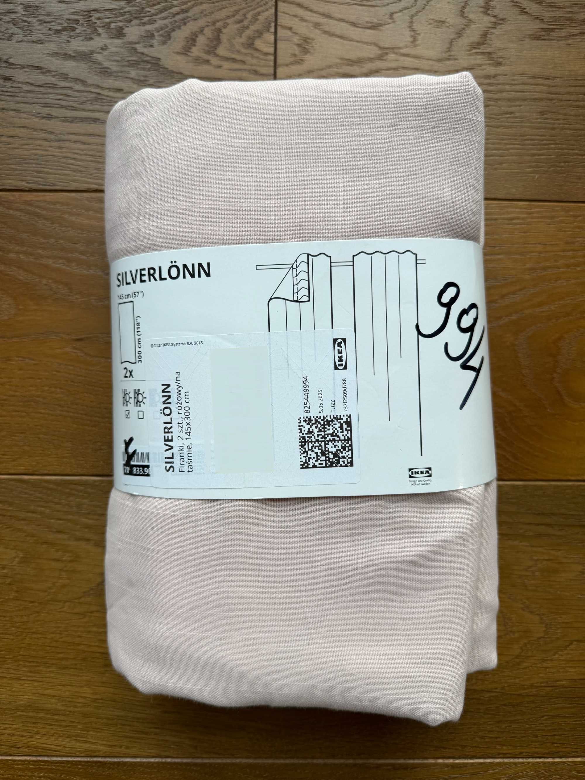 Zasłony Ikea Silverlonn róż - 2 sztuki - nowe