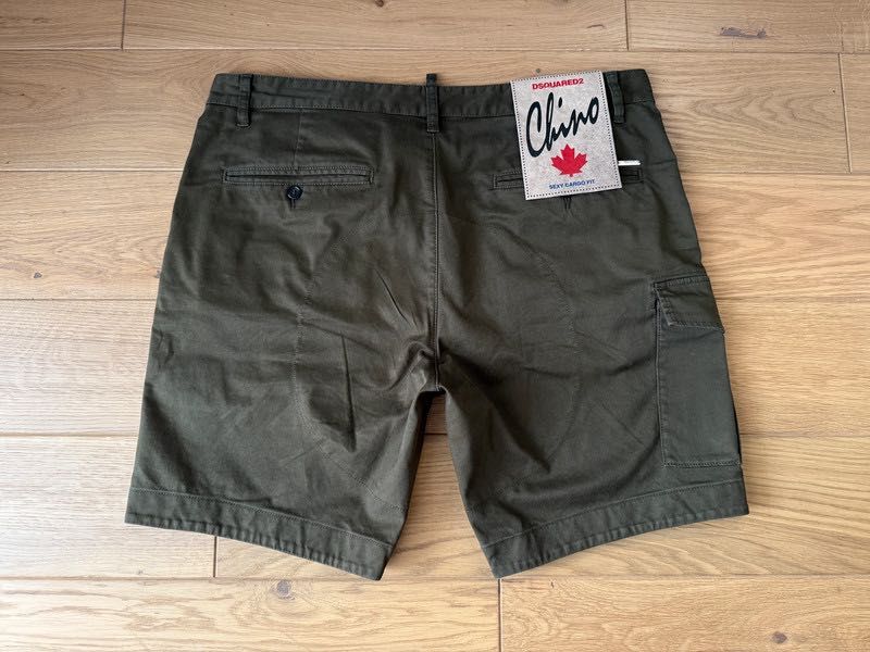 Dsquared2 Męskie Szorty MIlitarne Sexy Cargo Zielone 54