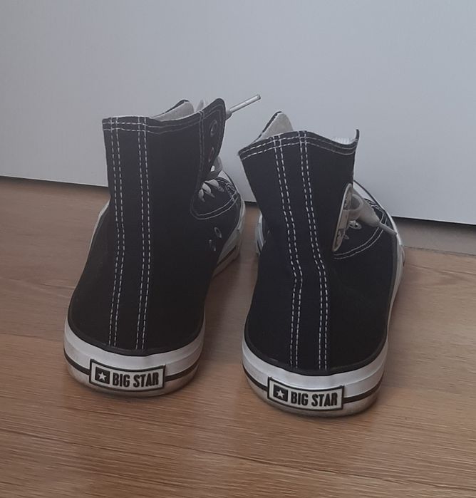 Oryginalne czarne wysokie trampki na białej podeszwie z BigStar