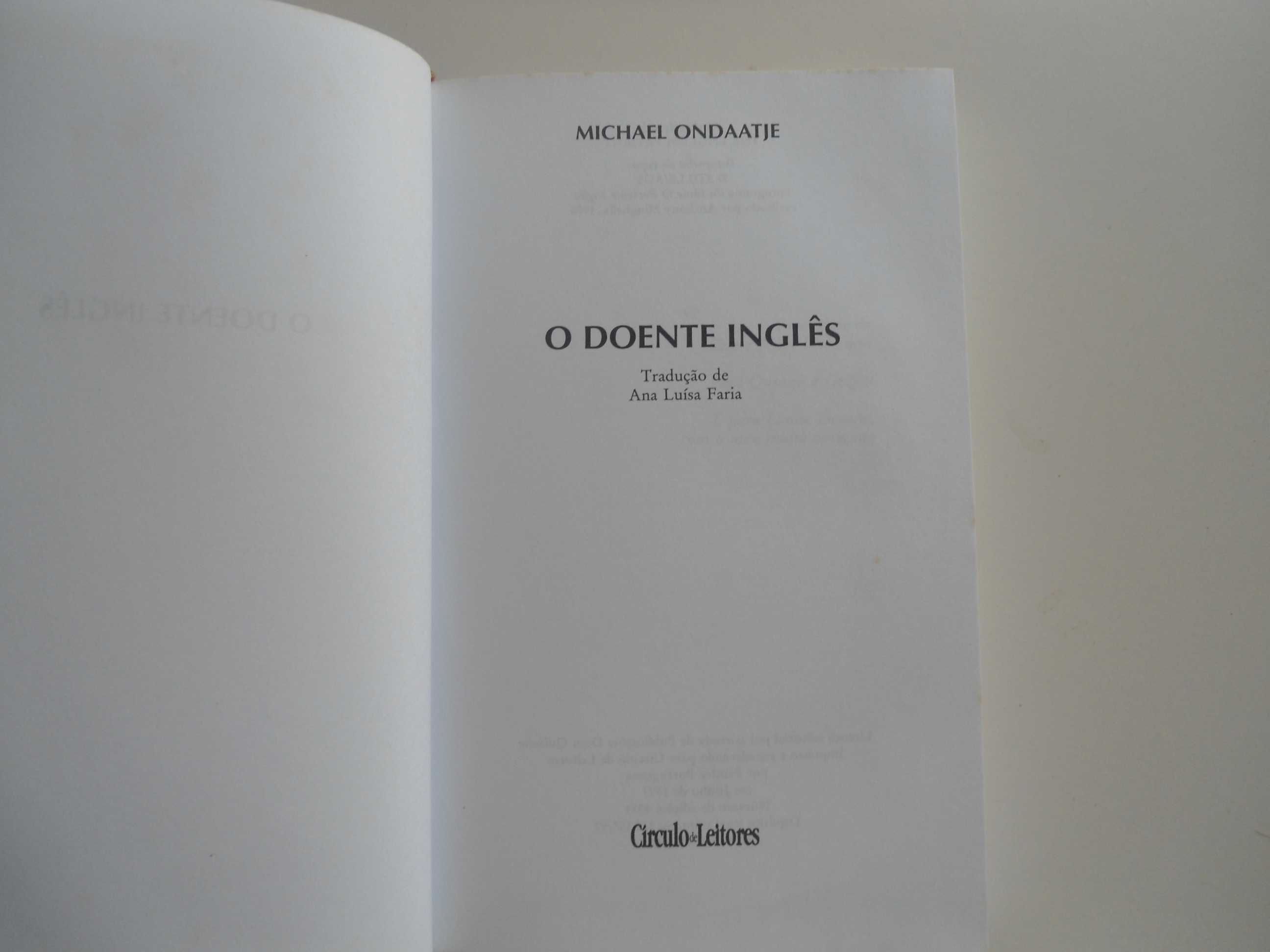 O Doente Inglês por Michael Ondaatje (1997)