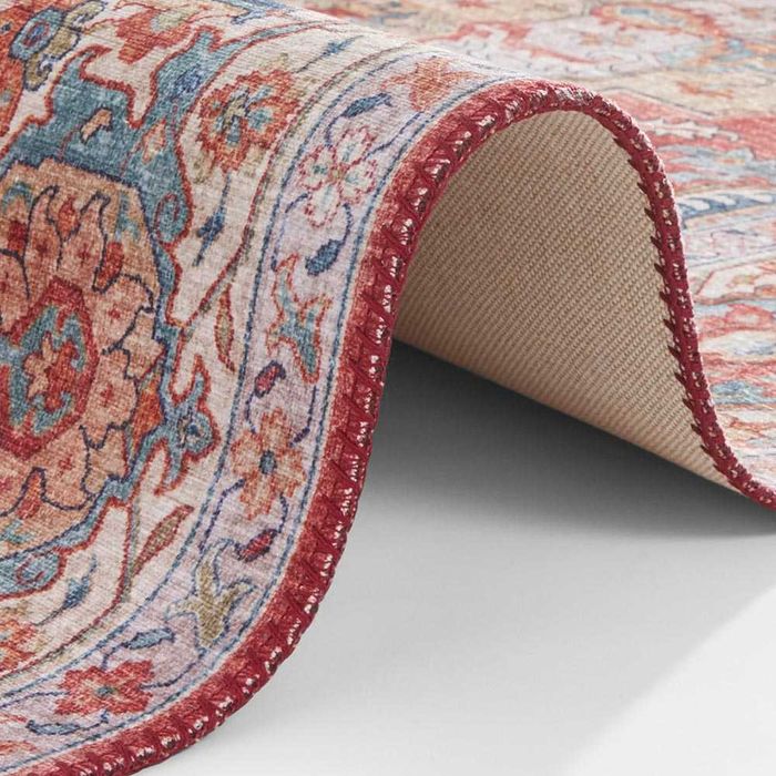 Dywan orientalny do salonu, Nouristan Sylla, czerwony płasko tkany