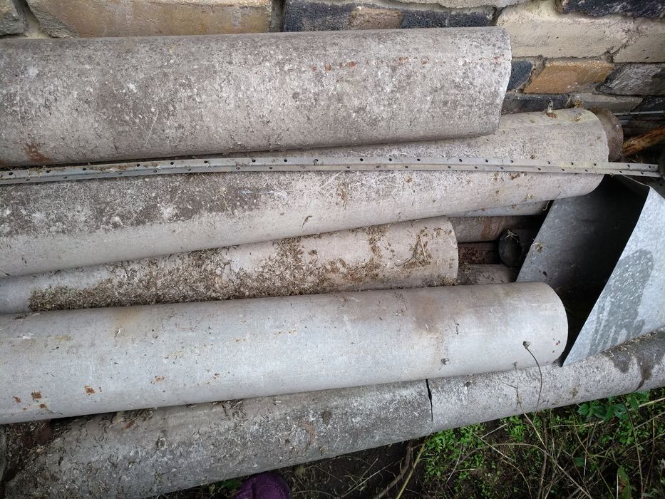 Труба асбоцементная длина 3.53м. Новая. И другой метраж, б-у. Д 100мм