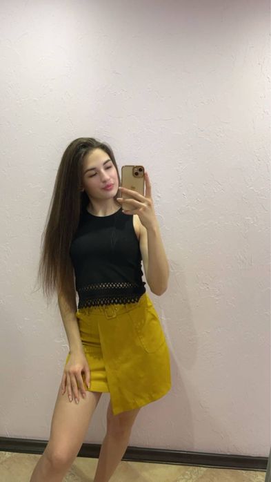 Юбка денская желтая