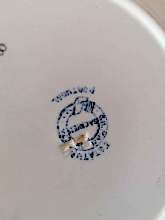 Prato Real Fábrica de Sacavém motivo "estátua" azul