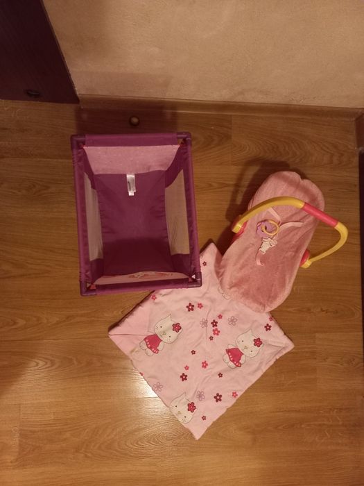 Łóżeczko nosidełko i becik dla lalki