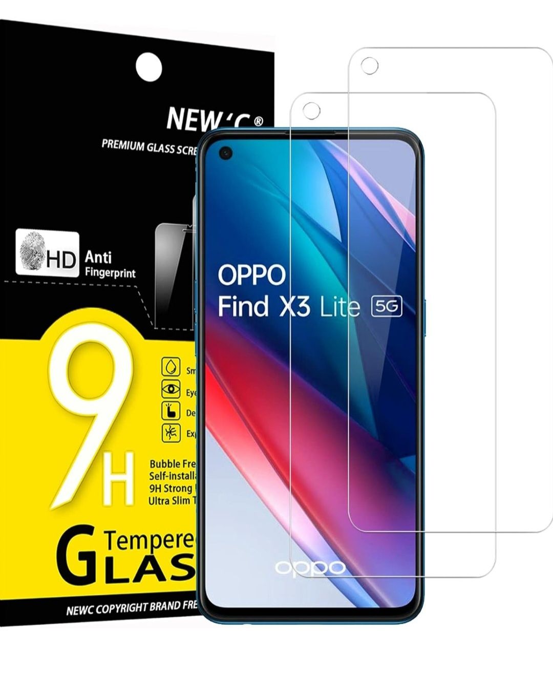NEW'C 2 sztuki Szkło dla Oppo Find X3 Lite