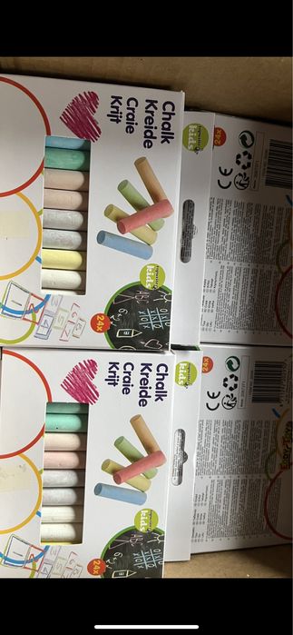 Kreda kolorowa 24 szt duża ilość 6 paczek