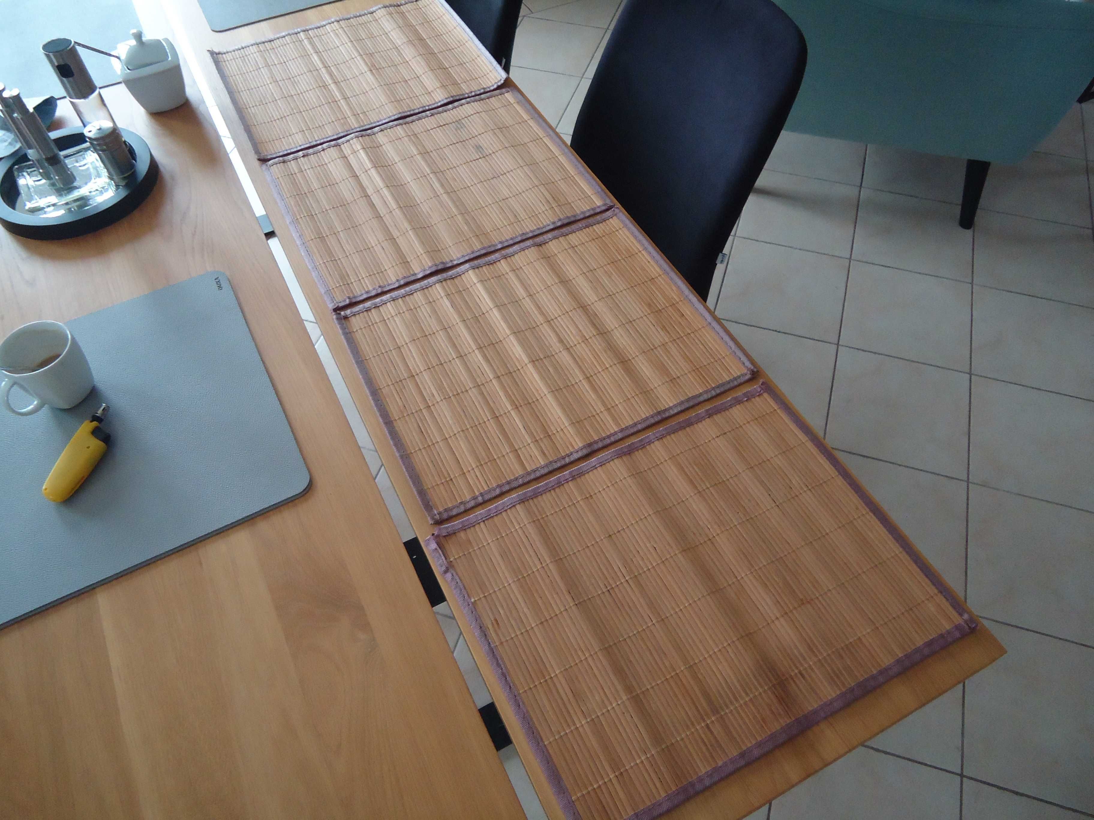 4 słomiane makatki podkładki pod talerz na stół