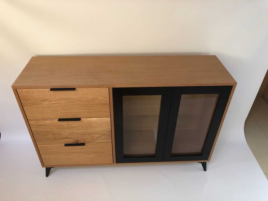 Komoda witryna dębowa olejowana loftowa naturalna handmade
