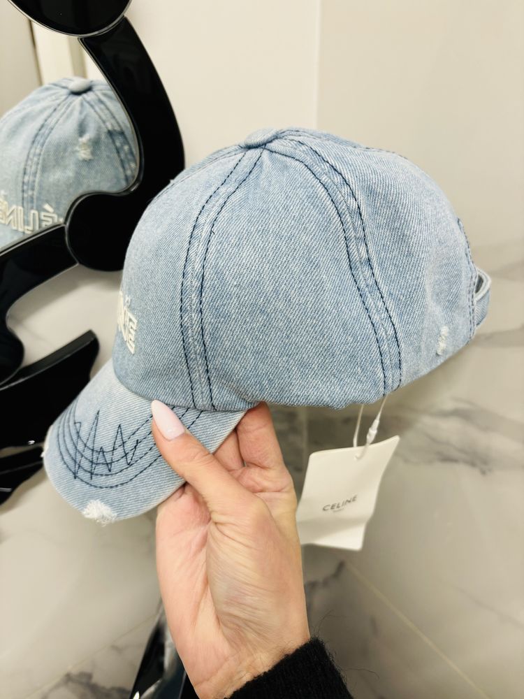 Celine czapka z daszkiem niebieska jeans