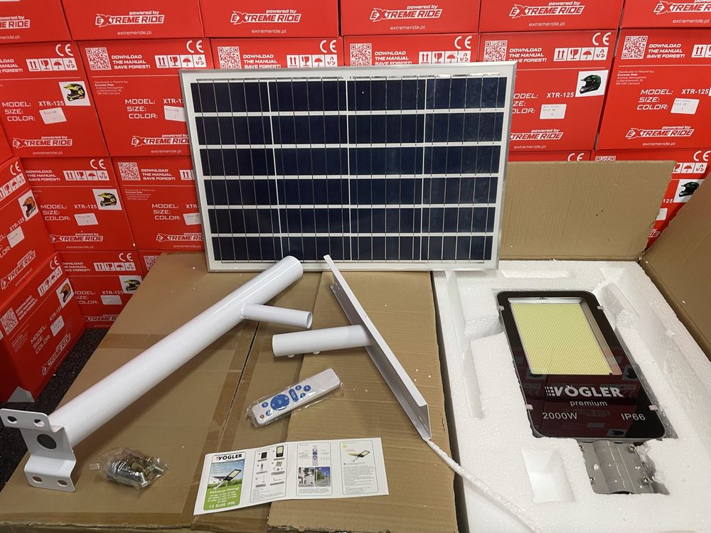 Lampa Solarna PREMIUM Uliczna VÖGLER GmBh wersja 2000W, latarnia