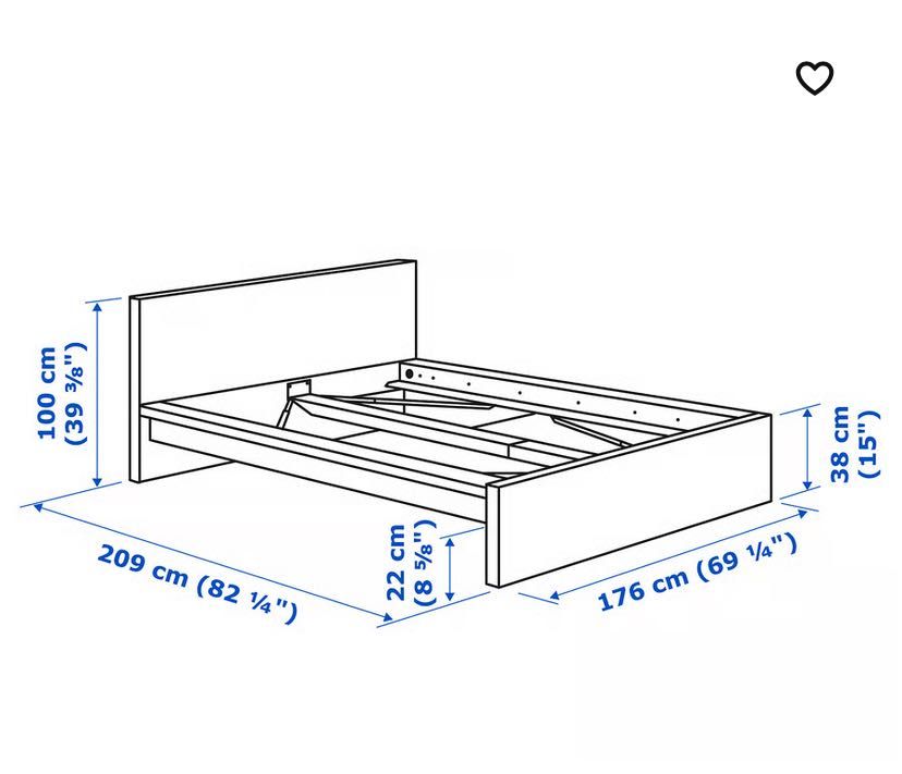 Cama de casal em preto ikea