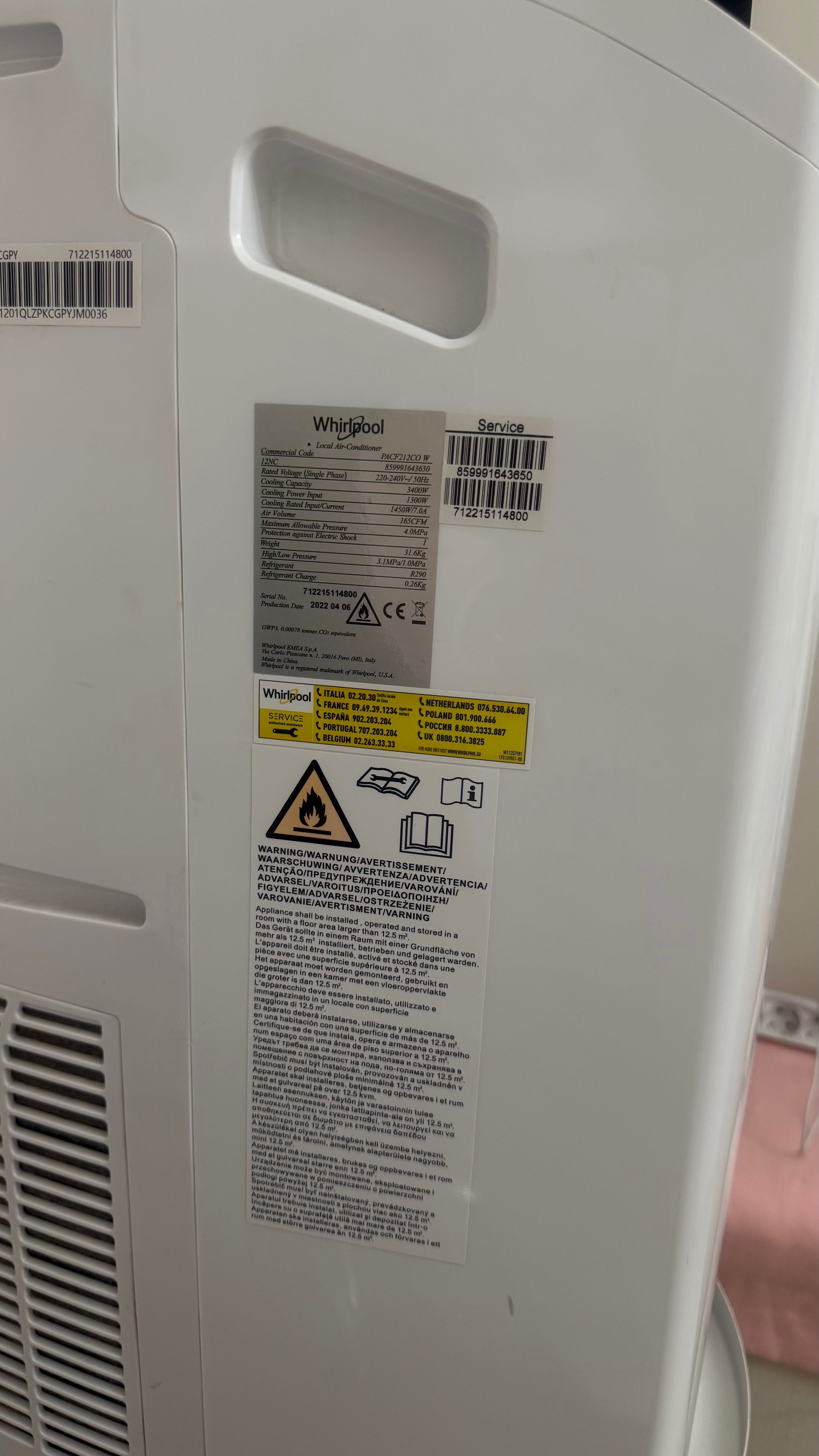 Ar condicionado portatil Whirlpool