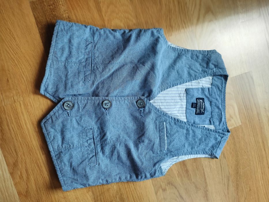 Elegancka kamizelka 122 niebieska błękitna