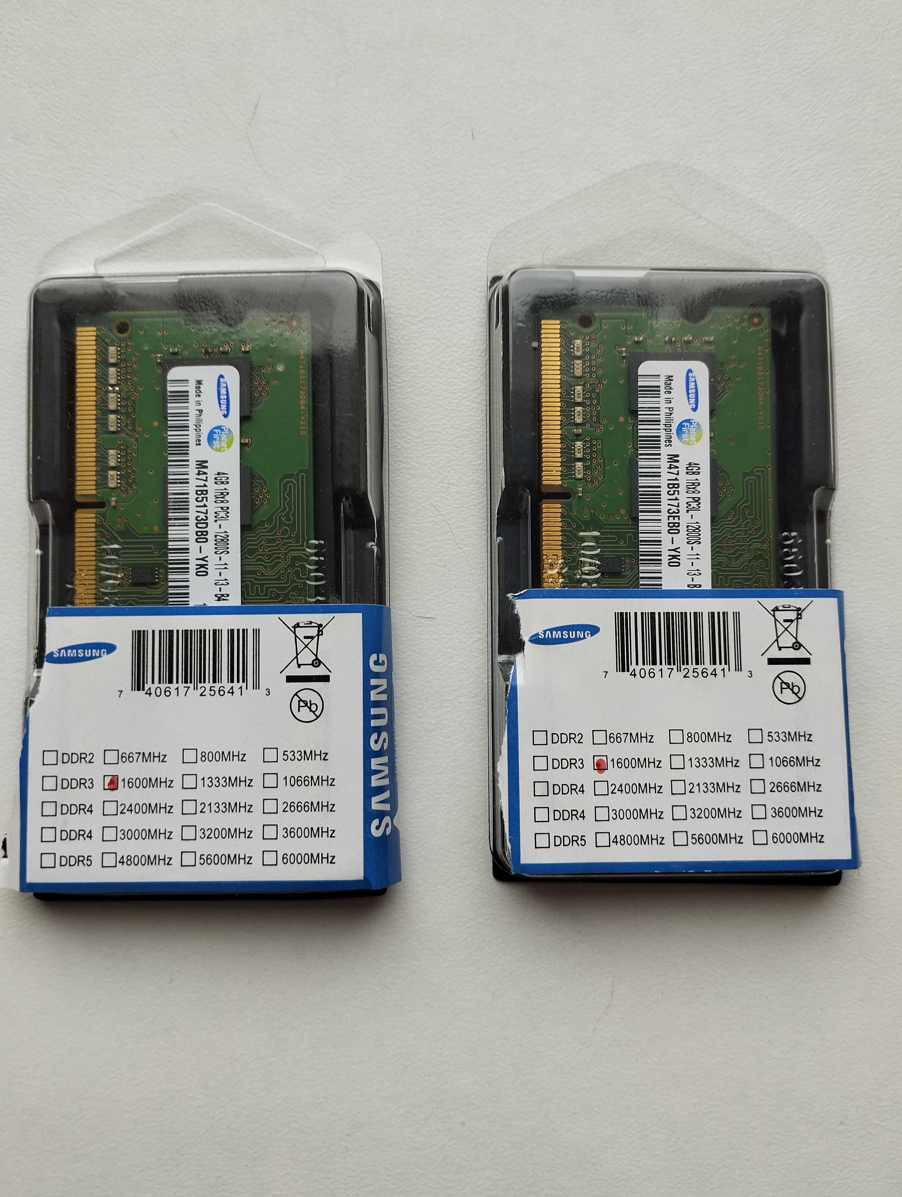 Оперативна пам'ять DDR3 SO-DIMM Samsung 1600 4Gb 2 шт.