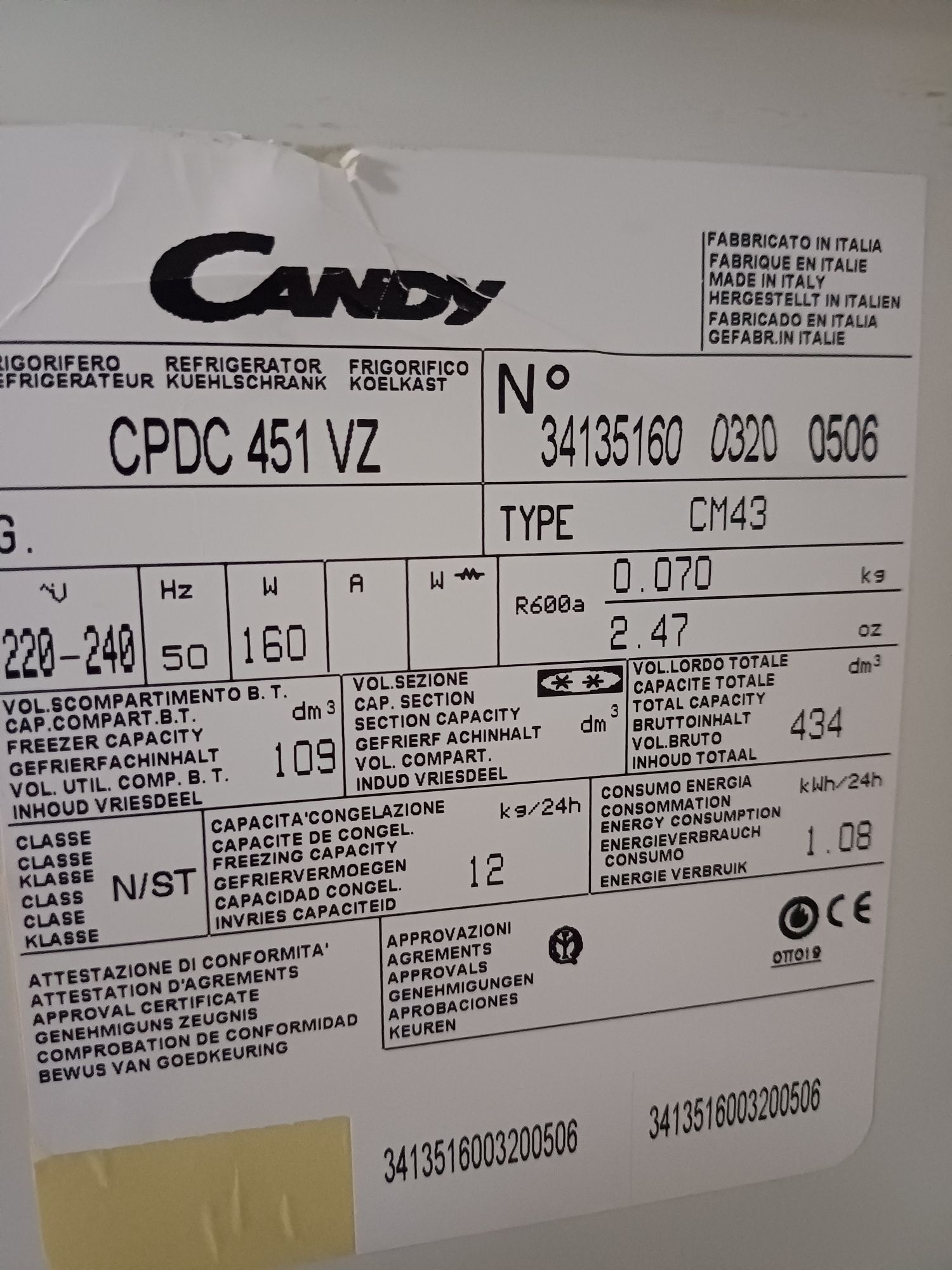 Frigorífico Combinado Candy