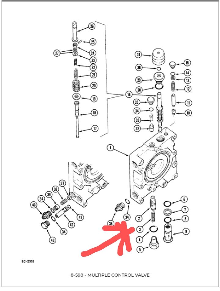 Sprężyna 405448R1 zaworu pioretytowego case 885xl 685xl 585xl