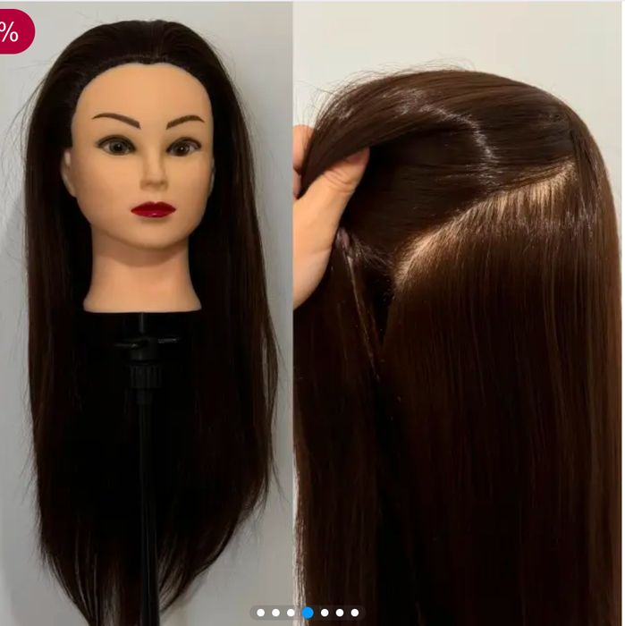 Манекен голова термо болванка з волоссям навчальна для зачісок