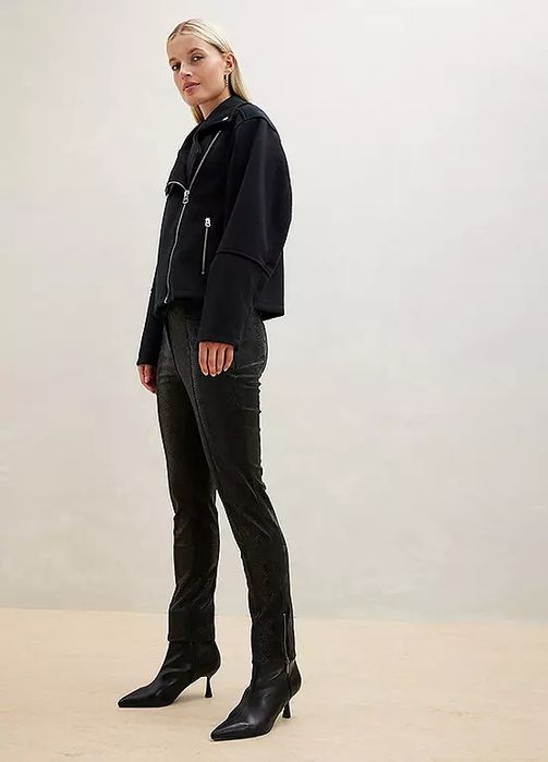 B.P.C kurtka czarna ramoneska w optyce wełny ^44