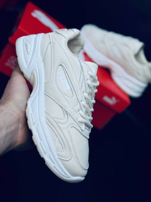 Кожаные Кроссовки Пума на осень, кросівки Пума шкіряні осінні / топ