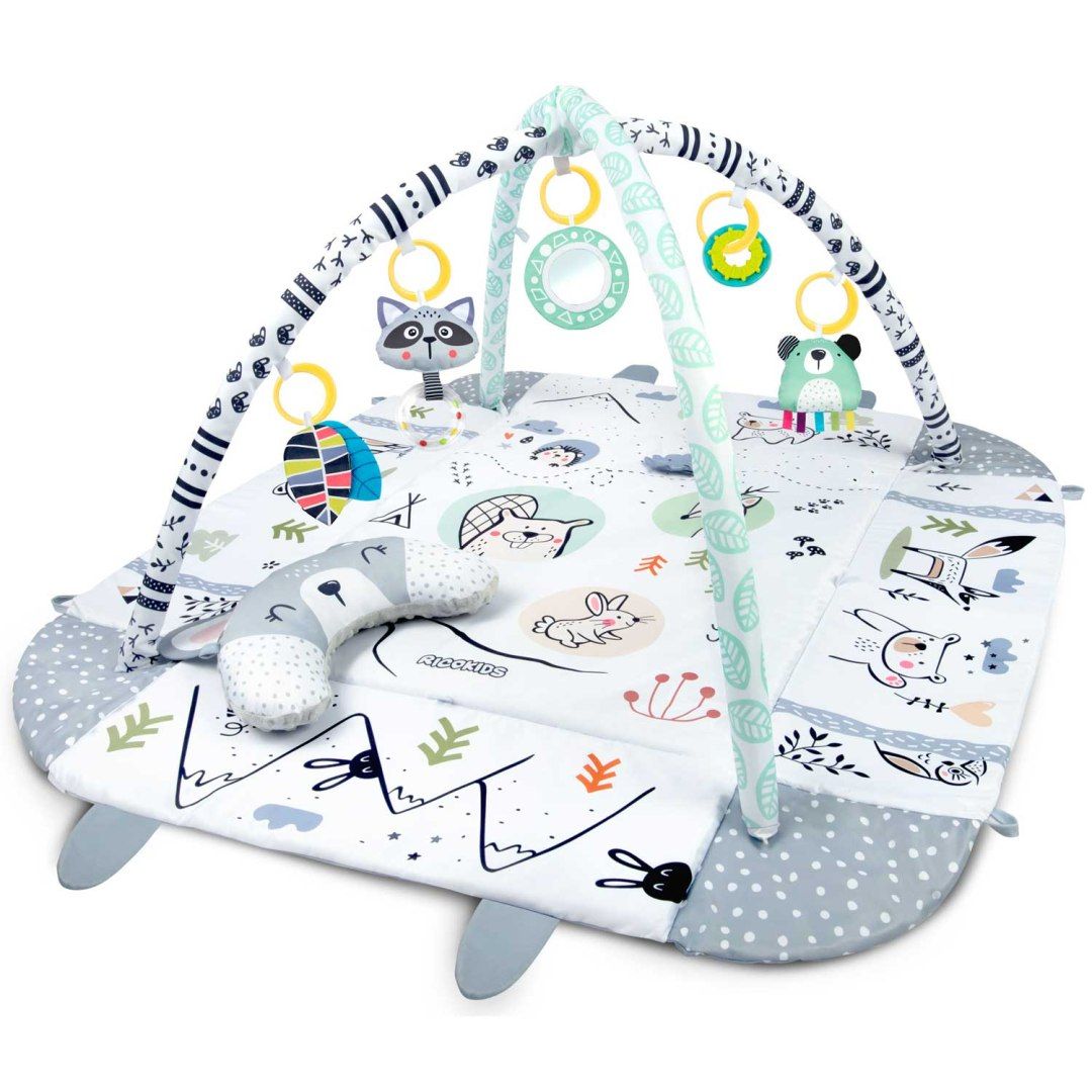 Mata interaktywna edukacyjna 110 x 100 cm Królik Ricokids + poduszka