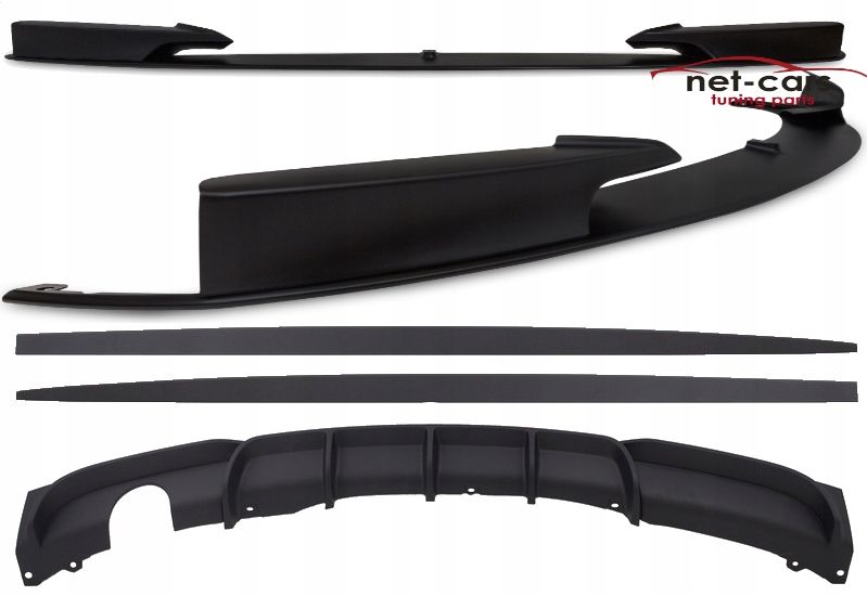 Zestaw BMW F30 F31 MPakiet spoiler przód i tył + progi czarny mat 0-