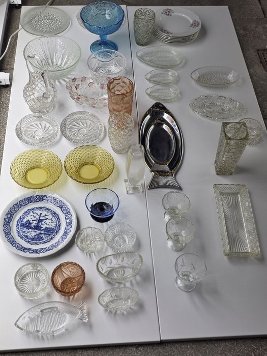 Patera owocarka turkusowa huta szkła Ząbkowice PRLbkowic