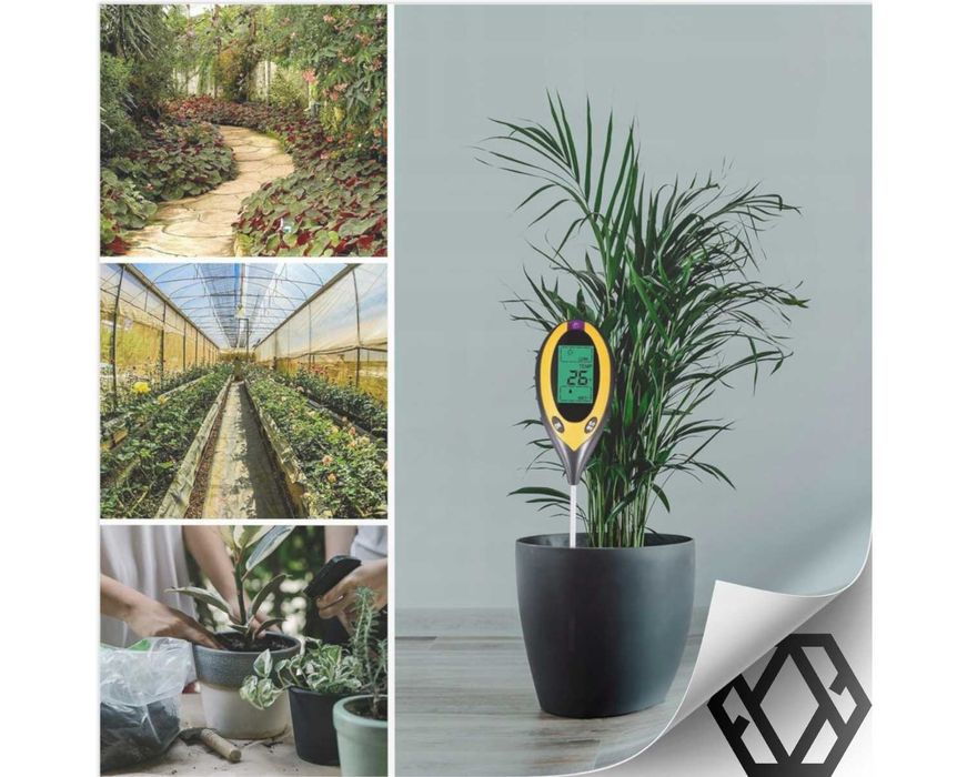 Kwasomierz Glebowy Miernik Tester Ogrodniczy 4w1 pH do Gleb Ziemi